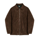 Tryess-TRY No. 6228 SUEDE ZIP-UP COLLAR JK