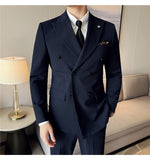 suit Special Offer Manufacturer Men's Double Breasted Suit Suit Men's Business Suit Three-Piece Suit plus Size