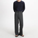 Tryess-TRY No. 2526 DRAPES STRAIGHT WIDE PANTS