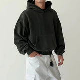 Tryess-TRY No. 1205 CROP PULLOVER HOODIE