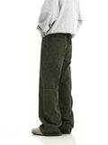 Tryess-TRY No. 11427 ARMY GREEN STRAIGHT CARPENTER PANTS