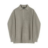 Tryess-TRY No. 6151 KNITTED HALF ZIP-UP COLLAR SWEATER