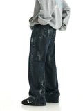 TRYESS- TRY11402 DISTRESSED PAINT STRAIGHT DENIM JEANS