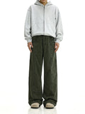 Tryess-TRY No. 11427 ARMY GREEN STRAIGHT CARPENTER PANTS