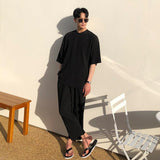 Tryess-TRY No. 2042 PLEATED ANKLE WIDE PANTS & HALF SLEEVE SHITryess-TRY