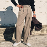 Tryess-TRY No. 10906 FOLDED STRAIGHT PANTS