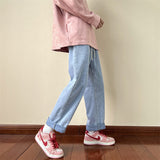 men’s outfits Jeans Men's Loose Straight Korean Style Trendy Ins Versatile Men's Pants Casual Wide Leg Pants-P35