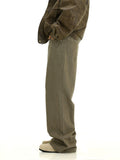 Tryess-TRY No. 10266 COFFEE WIDE STRAIGHT PANTS