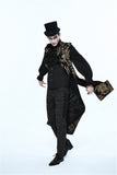 mens costumes New Steampunk Gothic Men's Long Vest Medieval Coat Jacquard Waistcoat Halloween Clothing