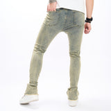 streetwear men outfits Men's Jeans Nostalgic Trendy Worn Slim Fit Slightly Stretch Men's Pants Trendy