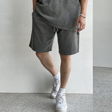 TRYESS- TRY9521 DARK GRAY HALF SLEEVE SHIRT & SHORTS