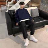 Tryess-TRY No. 3176 NAVY BLUE CREWNECK SWEATER