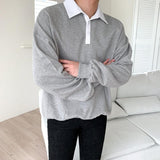 Tryess-TRY No. 2260 WHITE COLLAR SWEATER