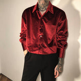 Tryess-TRY No. 2521 VELVET BUTTON UP COLLAR SHITryess-TRY