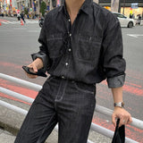 TRYESS- TRY9414 BLACK DENIM SHIRT & STRAIGHT JEANS