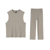 Tryess-TRY No. 4492 PLEATED SLEEVELESS SHITryess-TRY & WIDE DRAWSTRING PANTS