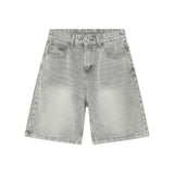 jort outfits Summer Retro Loose Distressed Denim Shorts American Fashion High Street Washed All-Match Casual Shorts Men's Fashion Brand