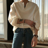 Tryess-TRY No. 6575 V-NECK CUFF LONGSLEEVE