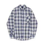 TRYESS-MEN'S AUTUMN WINTER CASUAL OUTFITS TRY. 4213 BLUE PLAID COLLAR SHIRT