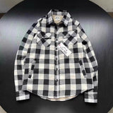 mens fall outfits American Retro Autumn and Winter New Men's and Women's Clothing Classic Plaid Fleece-lined Thick Warm Comfortable Lapel Shirt Coat