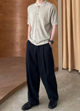 Tryesstore-Streetwear Men Outfits Tomboy Fits - TRY10971 LINEN FOLDED PLEATED CASUAL PANTS