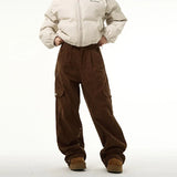 Tryesstore-Streetwear Men Outfits Tomboy Fits - TRY10708 CORDUROY CARGO STRAIGHT PANTS