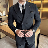 suit Special Offer Manufacturer Men's Double Breasted Suit Suit Men's Business Suit Three-Piece Suit plus Size