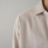 Tryess- TRY3505 DARK CREAM CORDUROY COLLAR SHIRT