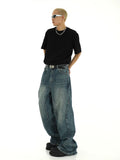 Tryess-TRY No. 10256 RECONSTRUCTED BAGGY DENIM JEANS