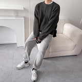 Tryess-TRY No. 6157 KNITTED PULLOVER ROUND NECK SWEATER