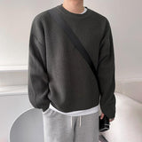 Tryess-TRY No. 6157 KNITTED PULLOVER ROUND NECK SWEATER