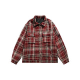 TRYESS-MEN'S AUTUMN WINTER CASUAL OUTFITS TRY. 5328 RED PLAID SHIRT JK