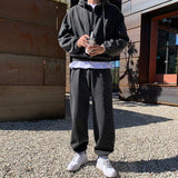 Tryess-TRY No. 6399 CHARCOAL GRAY ZIP-UP HOODIE & SWEATPANTS