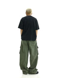 TRYESS- TRY11409 GREEN RECONSTRUCTED BAGGY CARGO JEANS