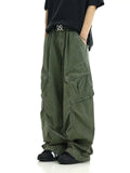 TRYESS- TRY11409 GREEN RECONSTRUCTED BAGGY CARGO JEANS