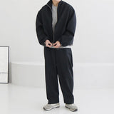 Tryess-TRY No. 4453 ZIP-UP COLLAR JK & WIDE SWEATPANTS