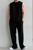 Tryess-TRY No. 9524 PLEATED SLEEVELESS SHITryess-TRY & WIDE DRAWSTRING PANTS