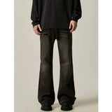 TRYESS- TRY11258 DARK GRAY RELAX STRAIGHT DENIM JEANS