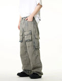 TRYESS- TRY10885 RETRO BLUE CARGO MULTI-POCKET JEANS