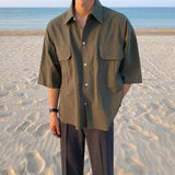 Tryess- TRY1746 GREEN BUTTON UP COLLARED SHIRT