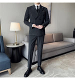 suit Special Offer Manufacturer Men's Double Breasted Suit Suit Men's Business Suit Three-Piece Suit plus Size