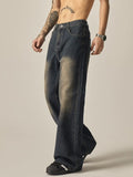 TRYESS- TRY11168 WASHED RELAX STRAIGHT DENIM JEANS