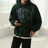 Tryess- TRY11065 NYC EMBROIDERED LETTERED PULLOVER HOODIE