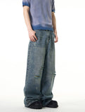 TRYESS- TRY10897 DISTRESSED BLUE DENIM JEANS