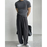 Tryess-TRY No. 9812 PLEATED STRETCH PANTS