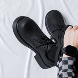 Tryess- Okcheon Matt Black Chunky Lace Up Shoes