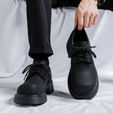 Tryess- Okcheon Matt Black Chunky Lace Up Shoes