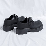 Tryess- Okcheon Matt Black Chunky Lace Up Shoes