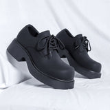 Tryess- Okcheon Matt Black Chunky Lace Up Shoes