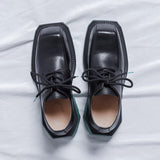 Tryess- Oksu Contrast Sole Square Toe Shoes